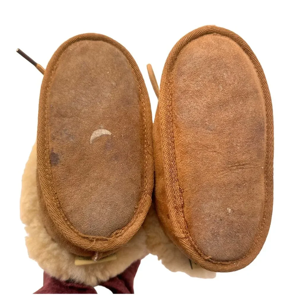 RJS Fuzzies Baby Sz: L 6-7 Sheepskin Leather Comfort Slip On booties boots